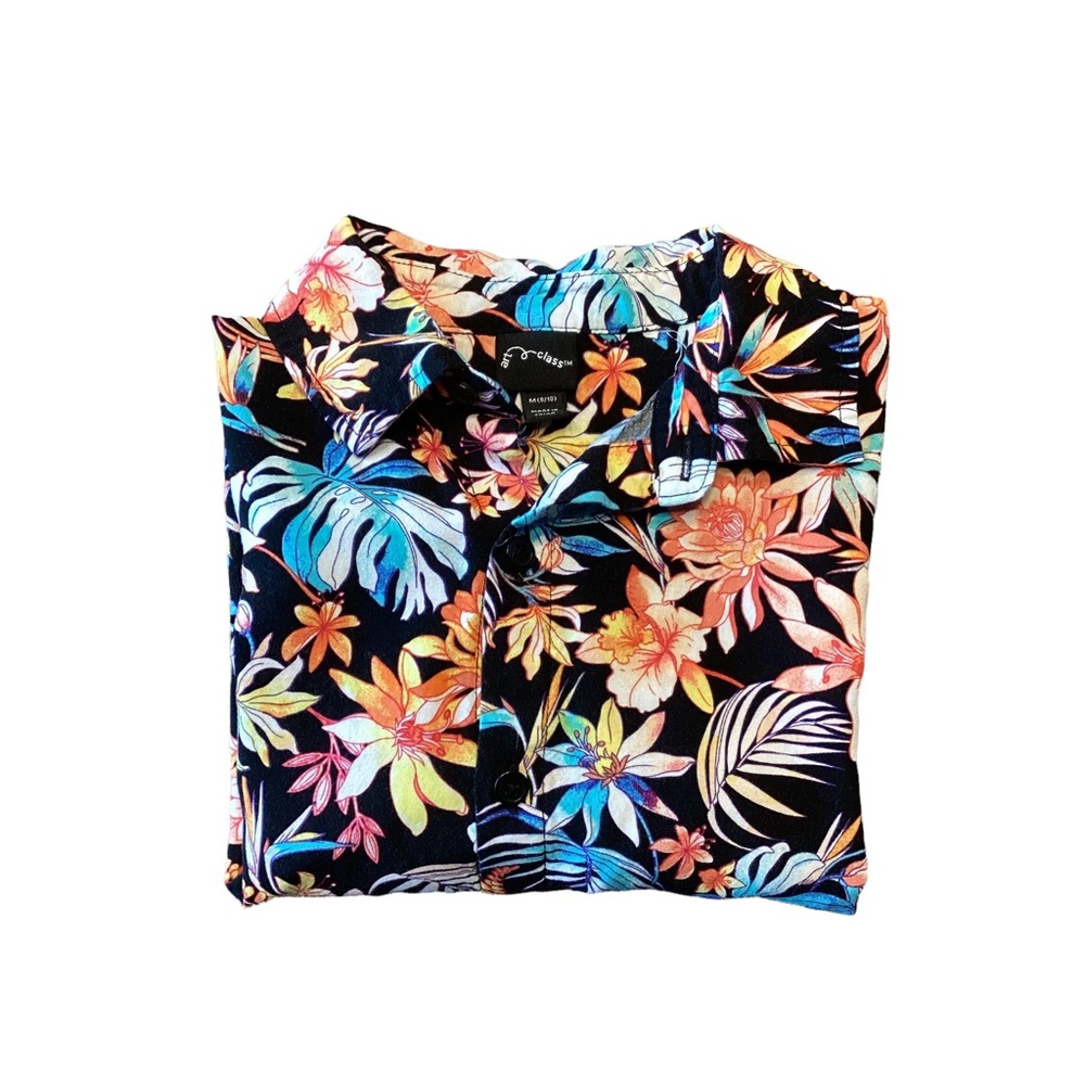 Art Class Floral Short Sleeve Button Down